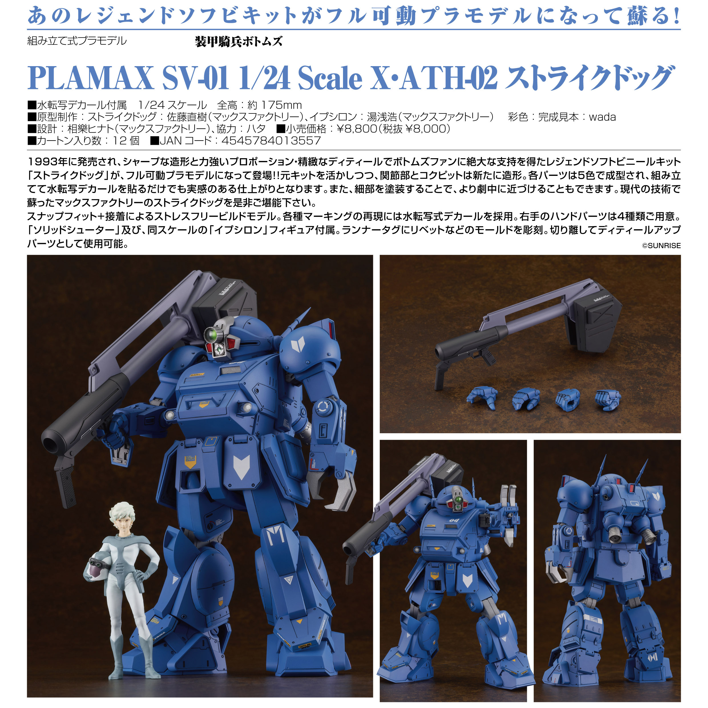 "Armored Trooper Votoms" PLAMAX SV-01 1/24 Scale X / ATH-02 Strike Dog