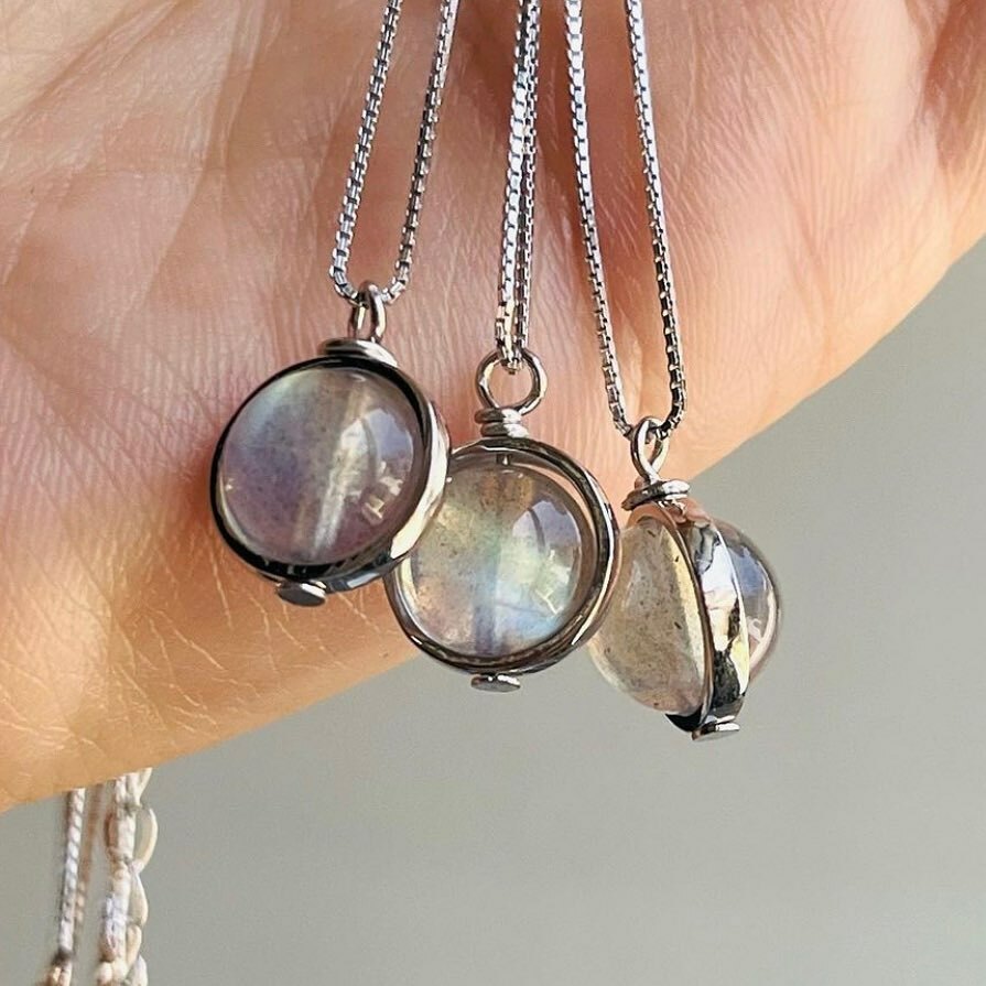 [原石] 拉長石 925銀項鍊