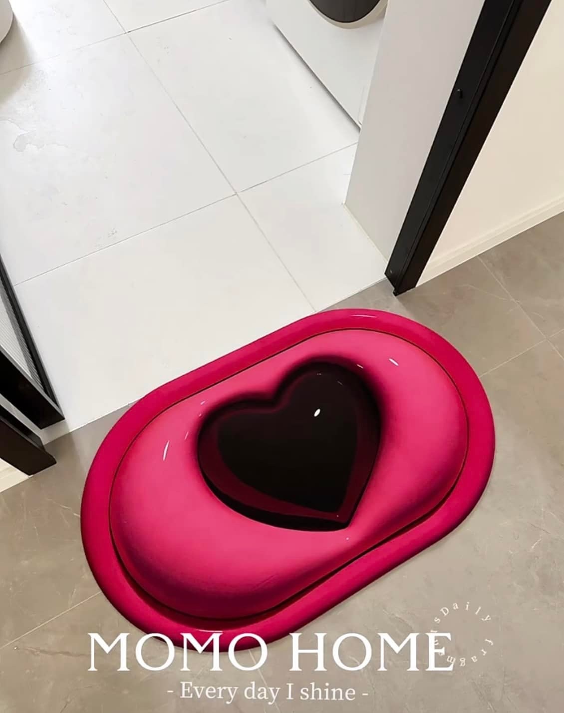 桃粉系珪藻土防滑地墊