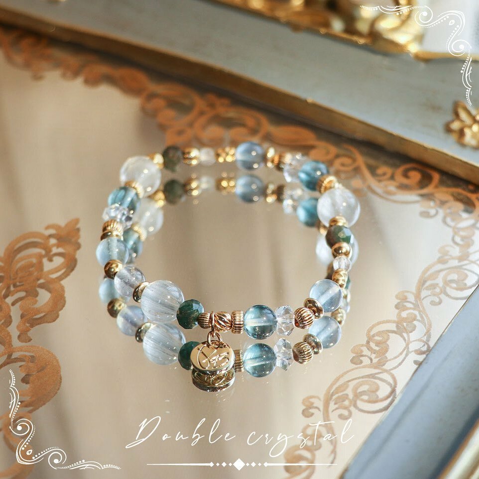 ☽⋆ﾟ◌* 灰階思緒／灰兔毛．藍螢石．綠磷灰