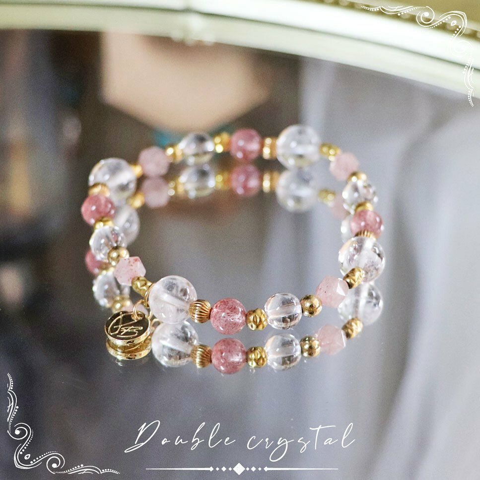 ☽◌*奶油圓舞曲／草莓晶．白幽靈．白水晶