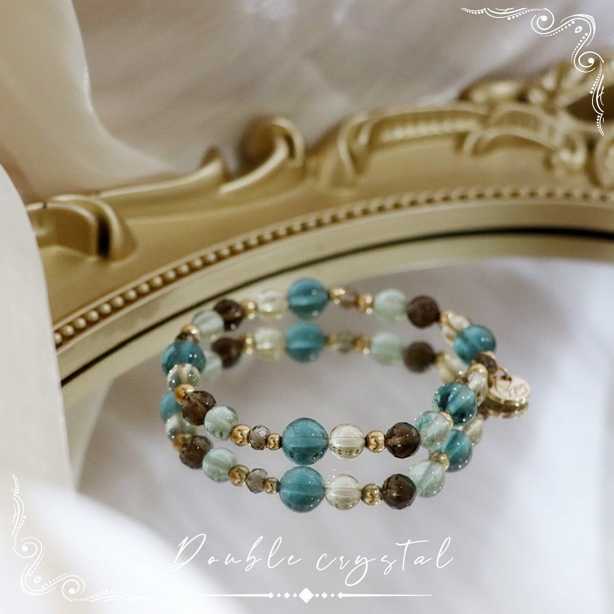 ☽◌*咖啡琴通寧／藍螢石 ．茶水晶．黃水晶