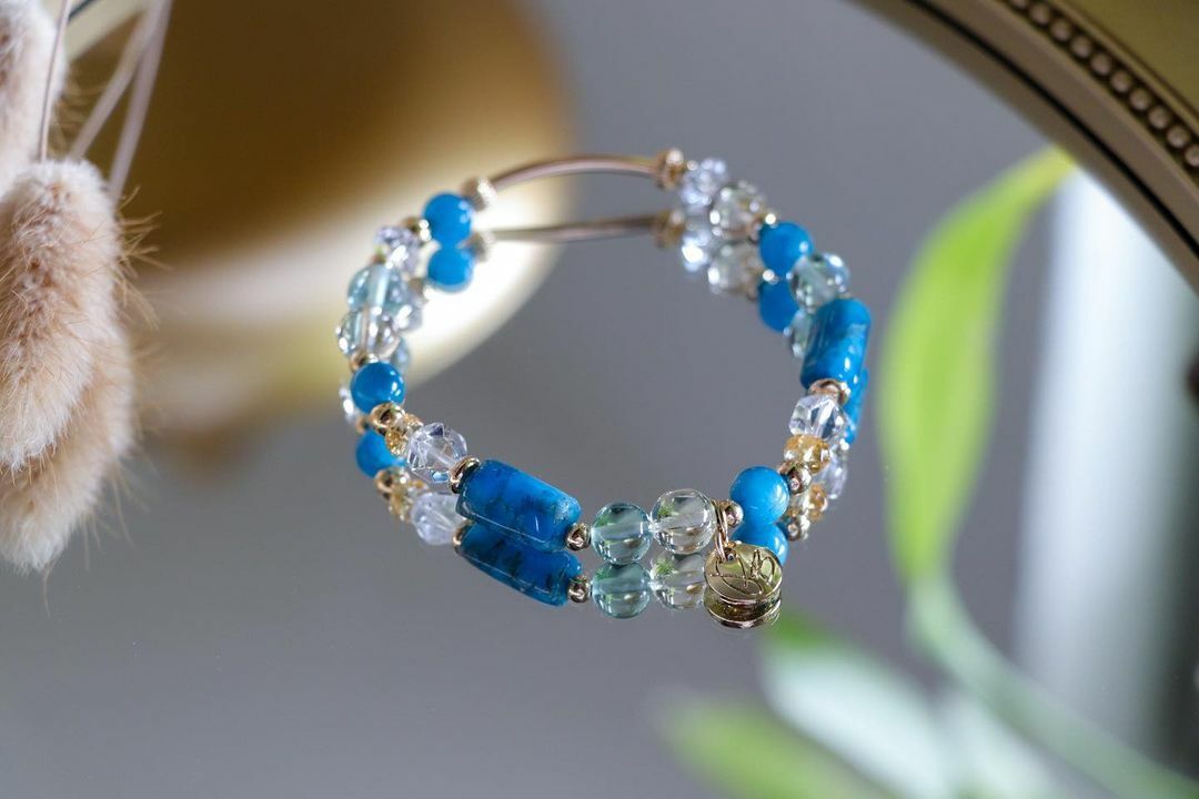 ☽◌*喬治馬蒂亞／藍磷灰．黃水晶．螢石．白水晶