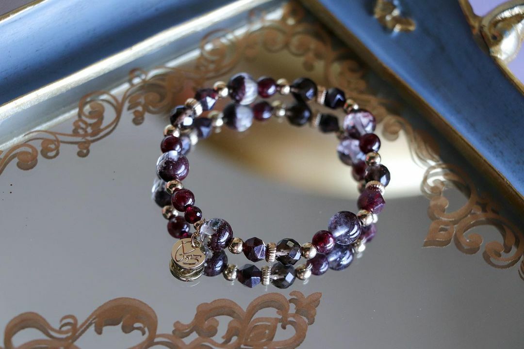 ☽◌*療癒箭心／紅幽靈．石榴石．茶水晶