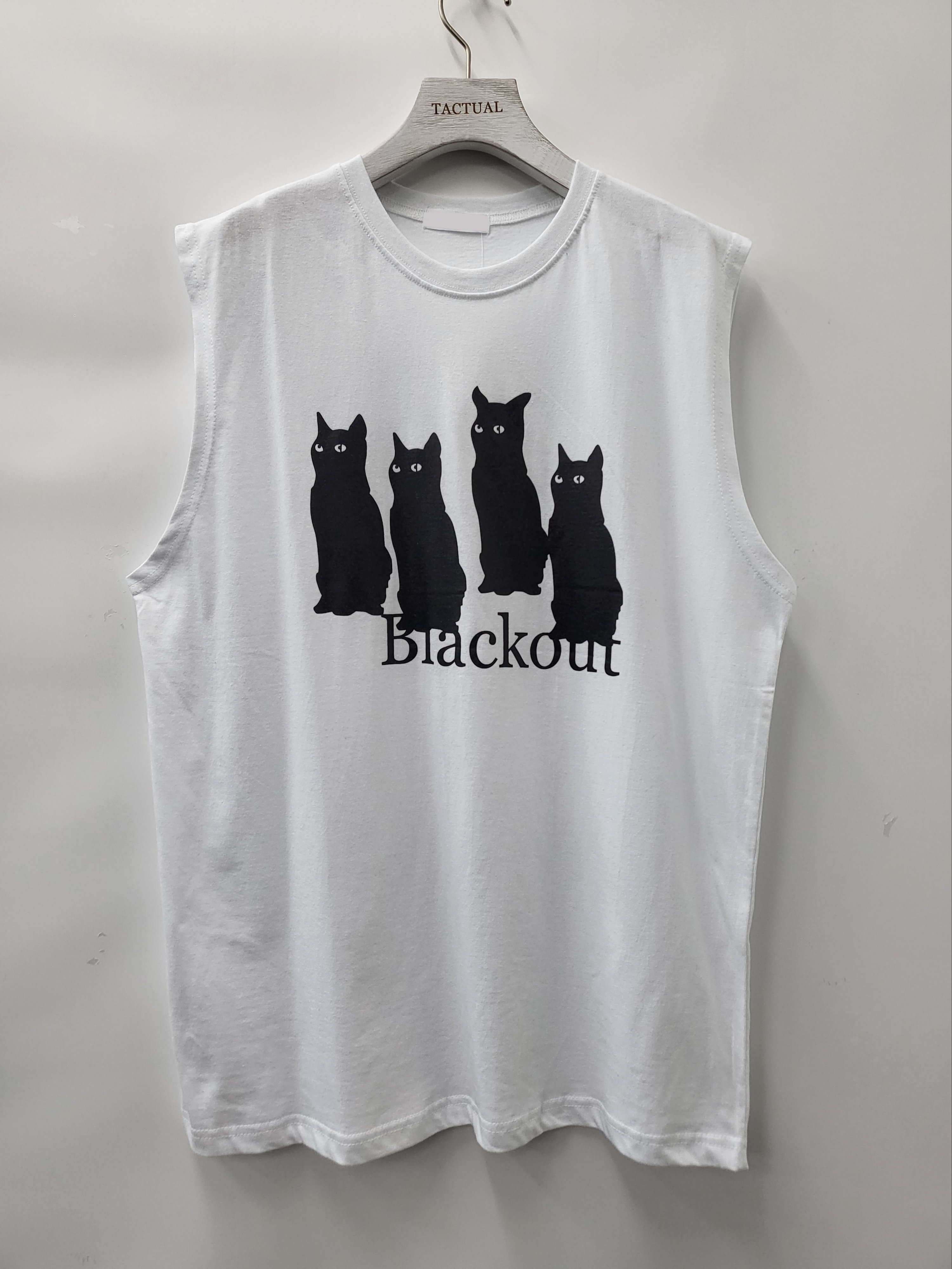 英文字圖案背心 V982