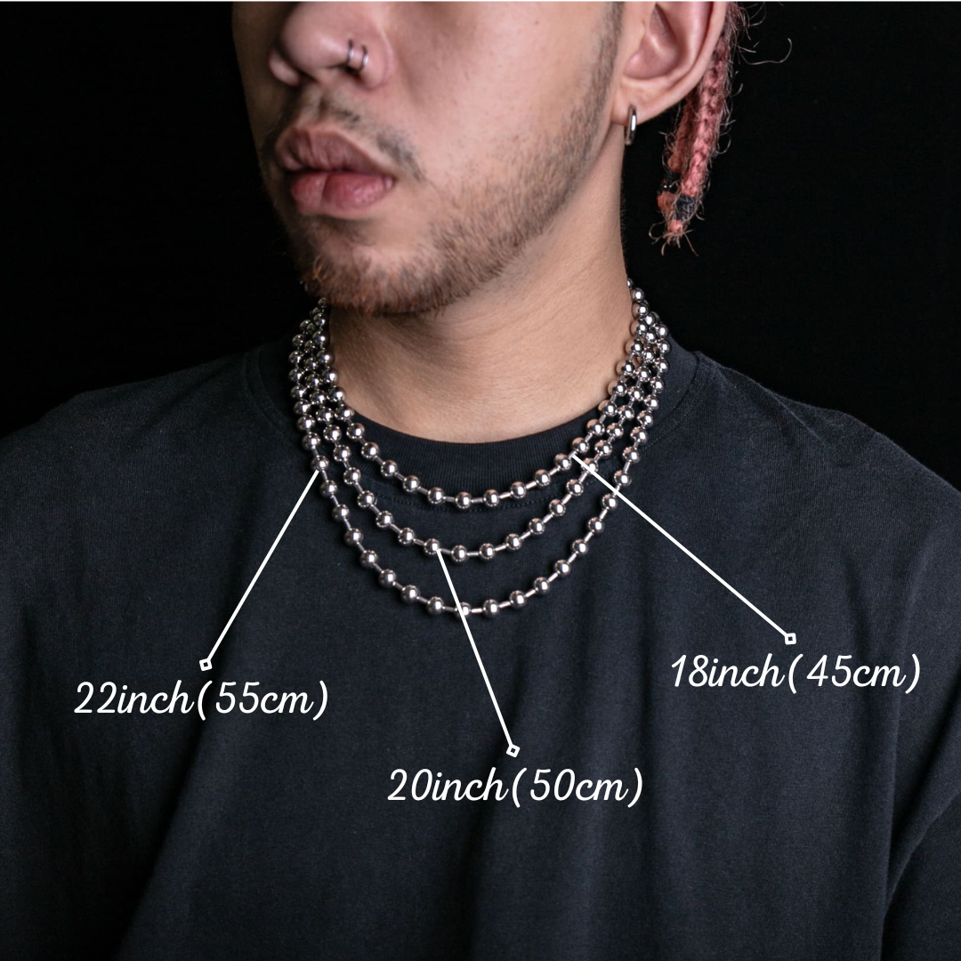 8mm金屬圓珠項鍊