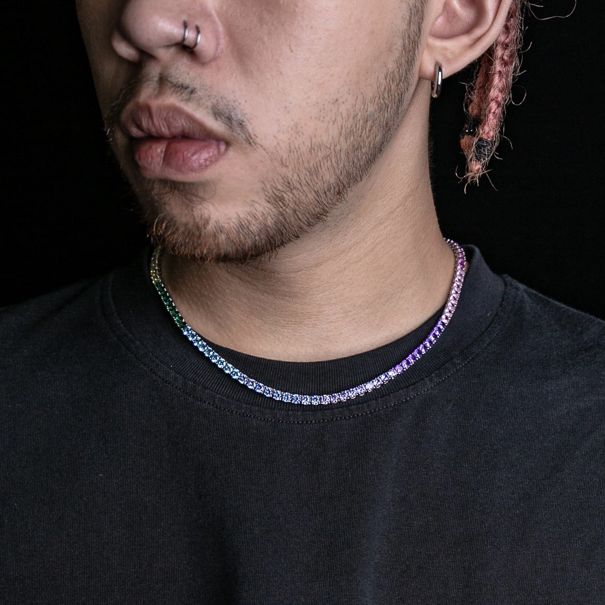 4mm單排鑽彩虹網球鍊