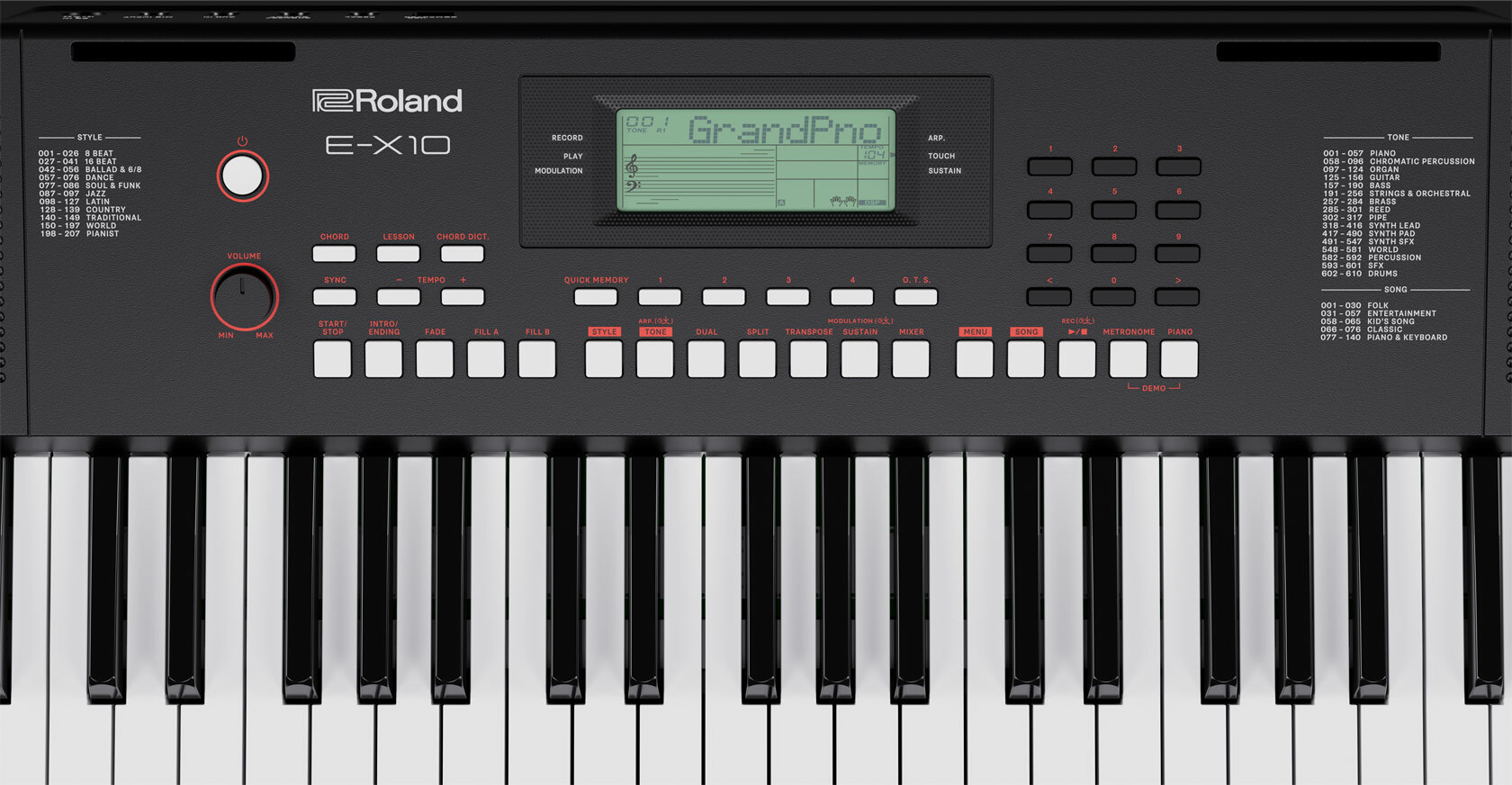 【限量贈送DP-2延音踏板】Roland E-X10 | Arranger Keyboard 61鍵 自動伴奏琴/電子琴 第 4 張圖片｜三峽鍵盤 / 鋼琴
