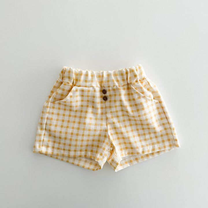 假雙扣格子短褲