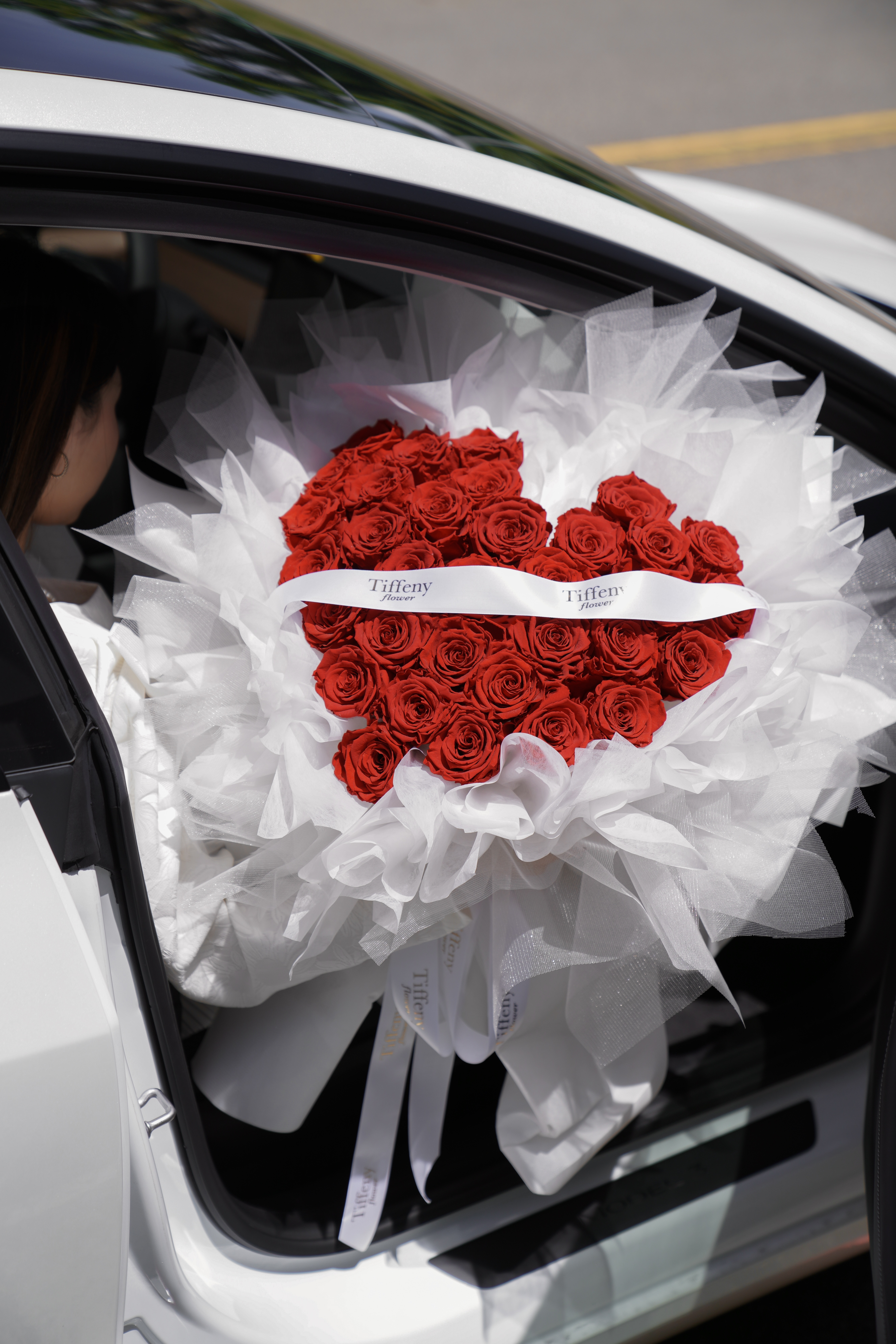 進口愛心多朵永生玫瑰花束