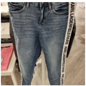 [S] KARL LAGERFELD LOGO TAPING DENIM,DENIM, L1TK2273-JVQ (SKL670)