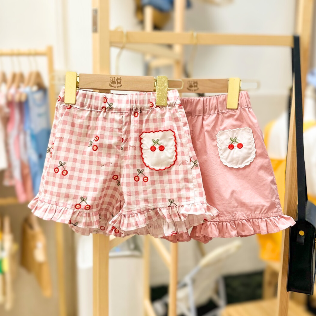 粉色櫻桃-夏季短褲(80-130)