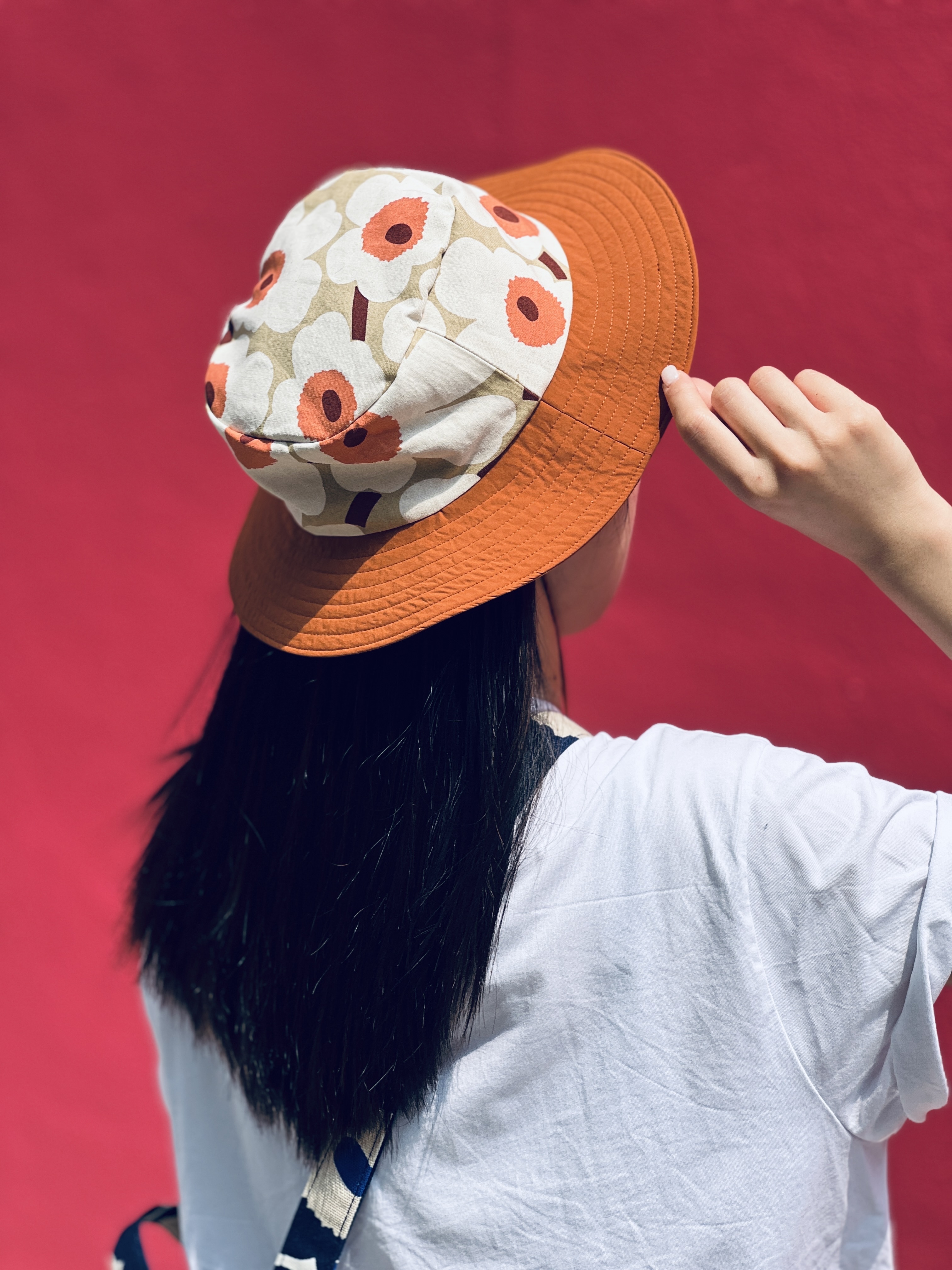 Outdoor bucket hat | beige orange x orange