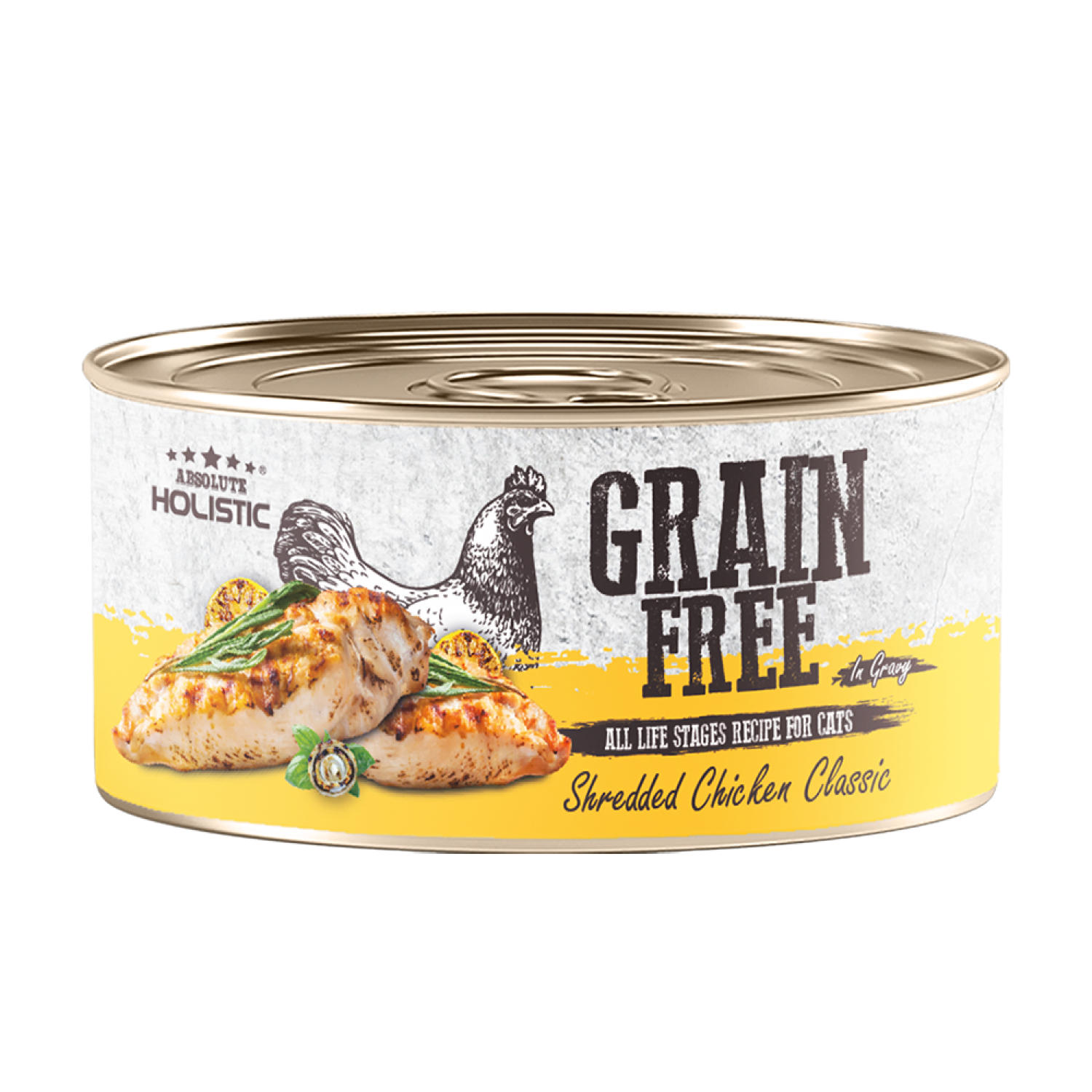 Absolute Holistic Grain Free 肉絲湯汁貓罐 80g - Shredded Chicken 經典雞肉絲