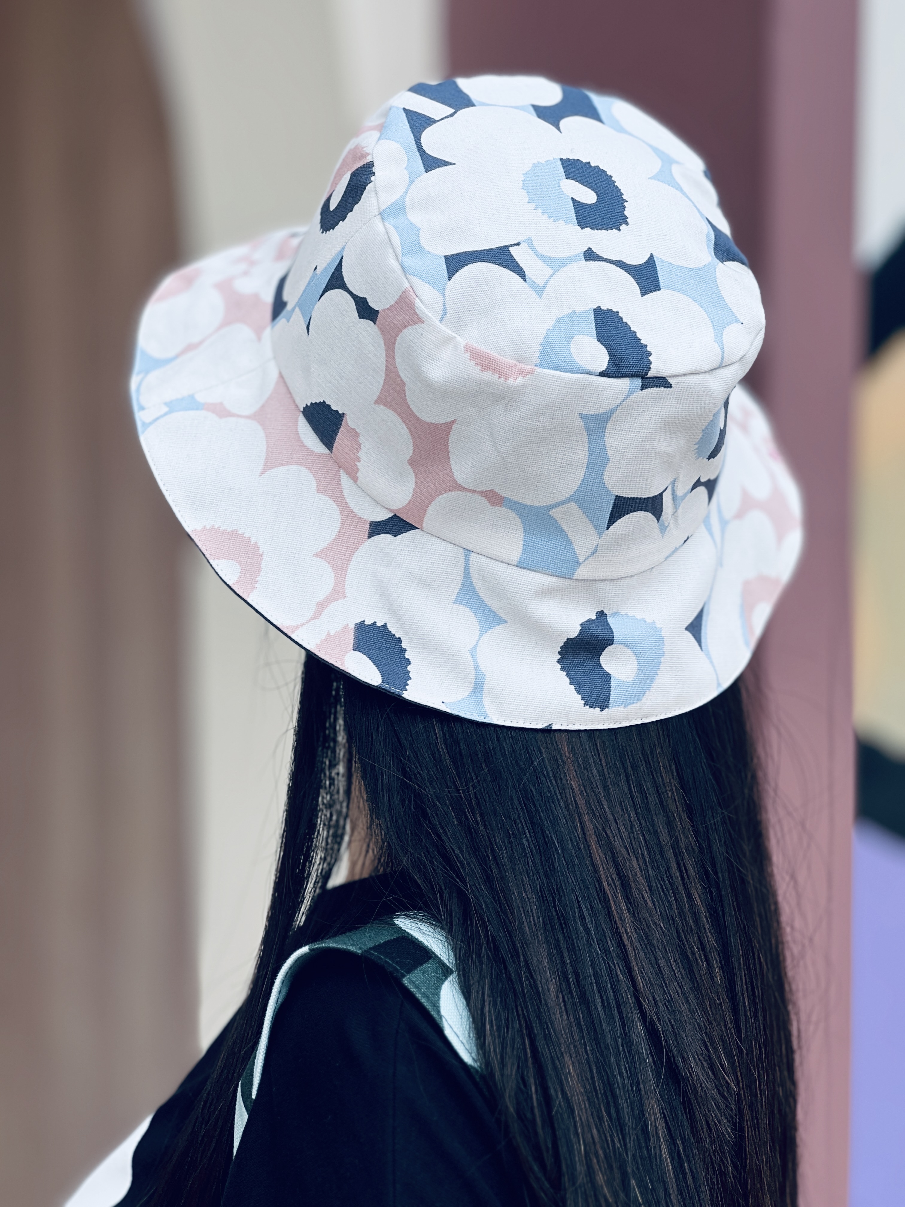 Revisable Bucket Hat | Marimekko limited pink grey light blue 三色花