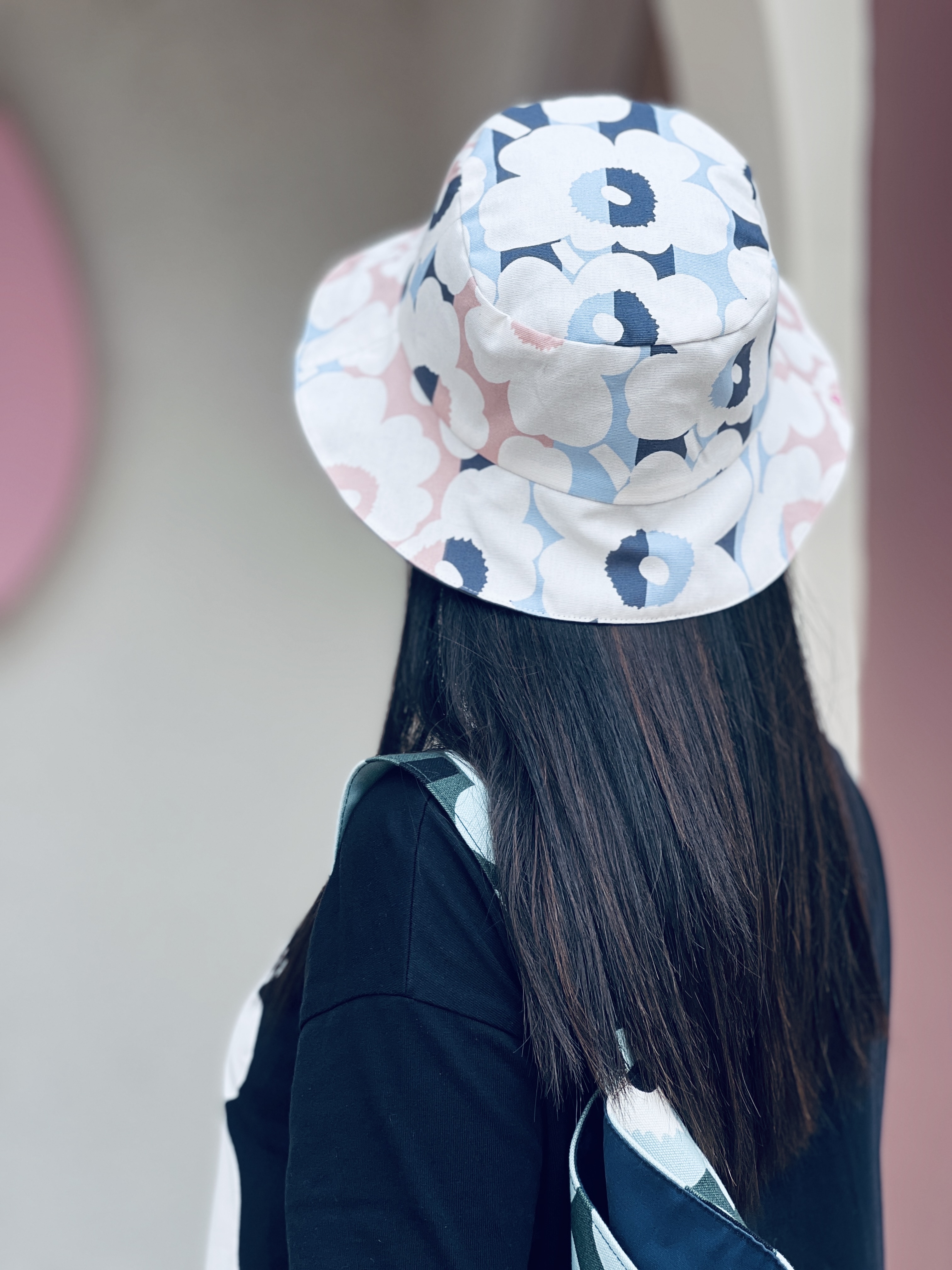 Revisable Bucket Hat | Marimekko limited pink grey light blue 三色花