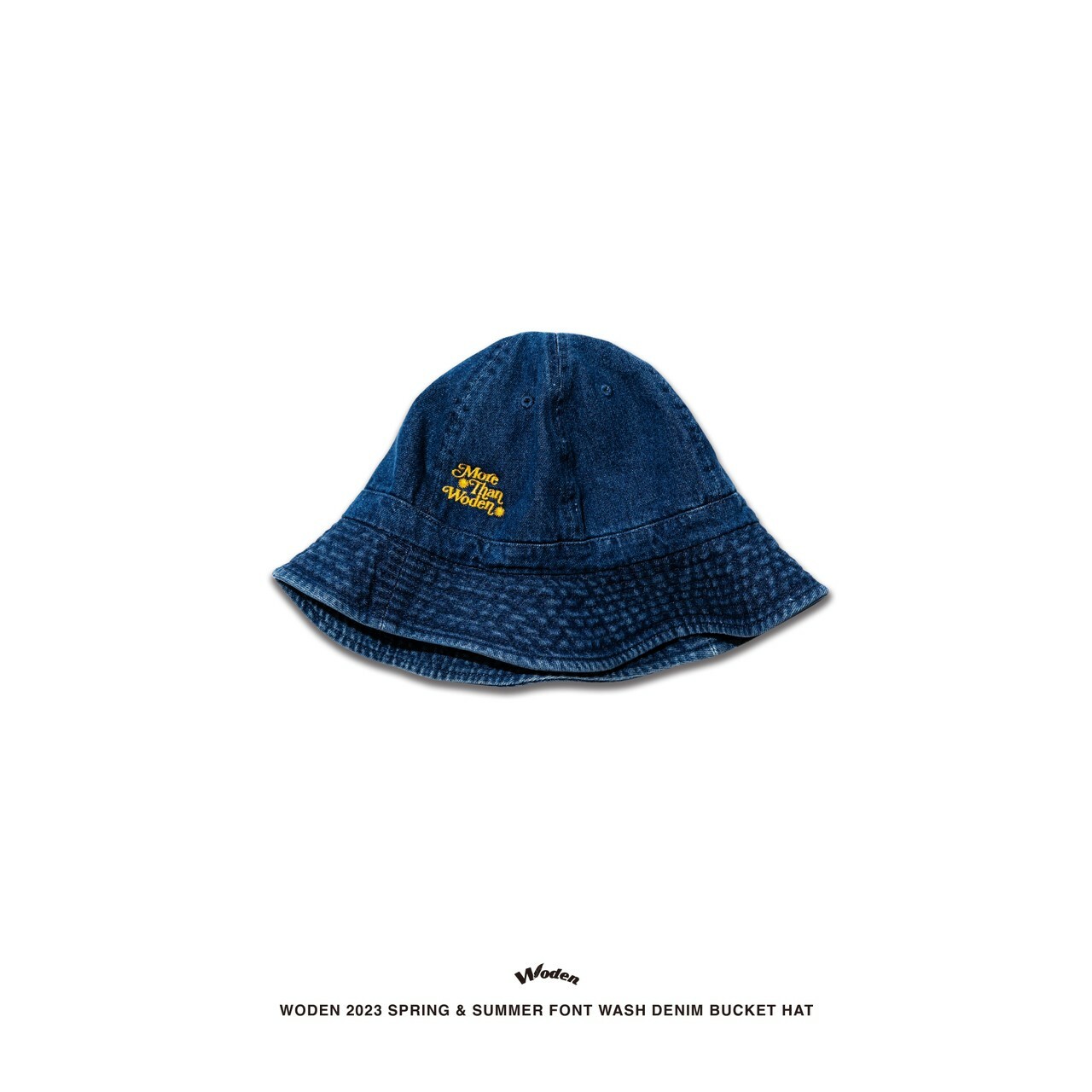 WODEN 2023 Spring & Summer 059 Font Wash Denim Bucket hat 深藍