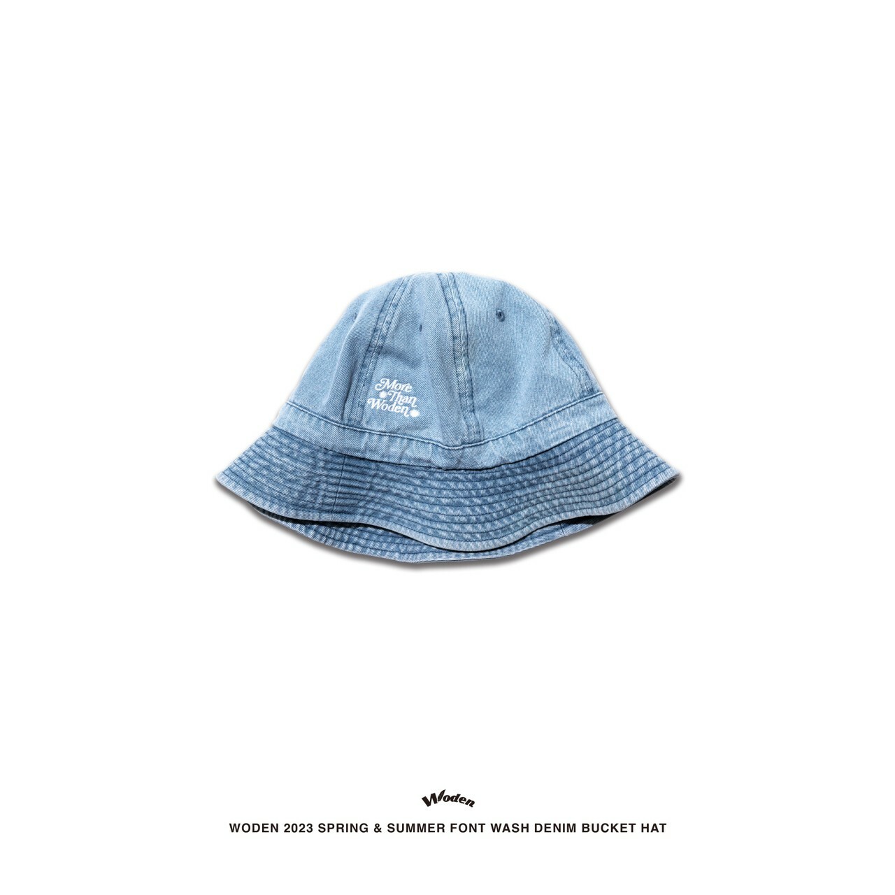 WODEN 2023 Spring & Summer 059 Font Wash Denim Bucket hat 淺藍
