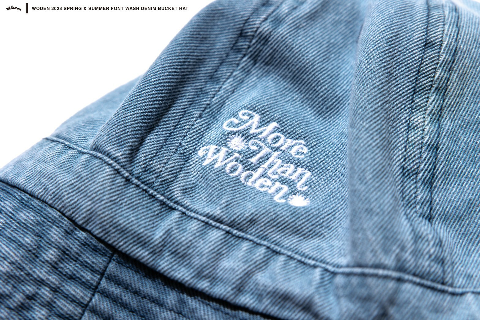 WODEN 2023 Spring & Summer 059 Font Wash Denim Bucket hat 淺藍