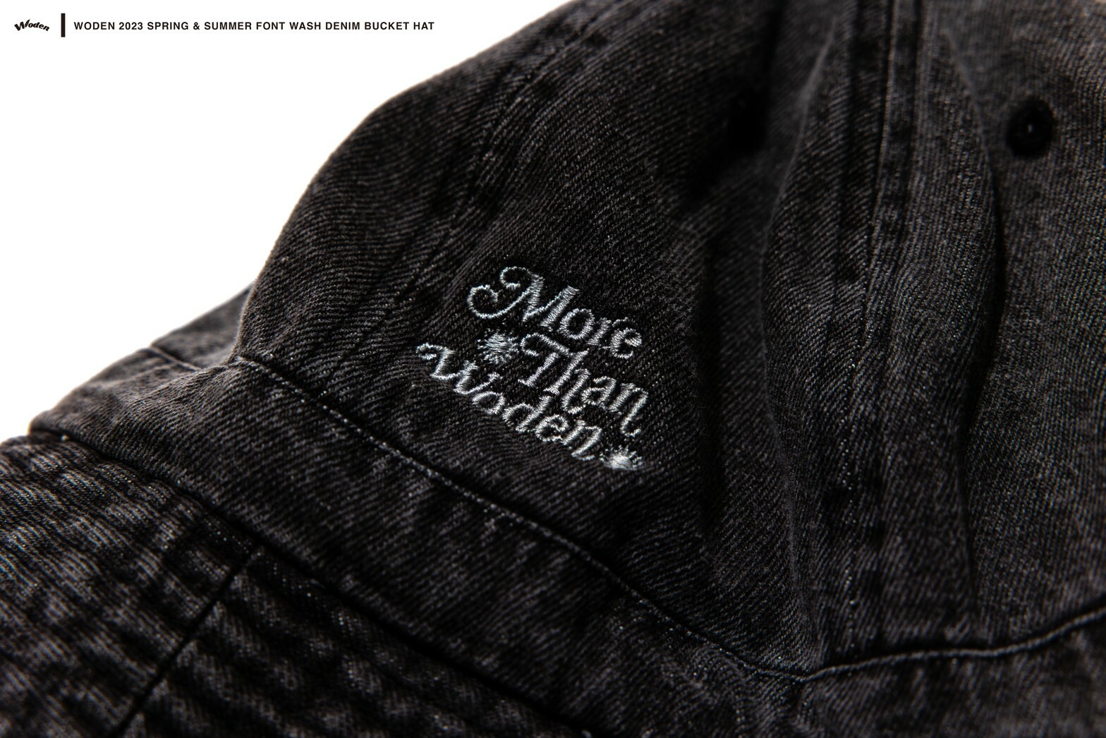 WODEN 2023 Spring & Summer 059 Font Wash Denim Bucket hat 黑色