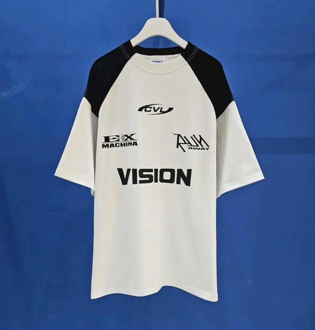 拼色英文字短袖Tee Covill-007T