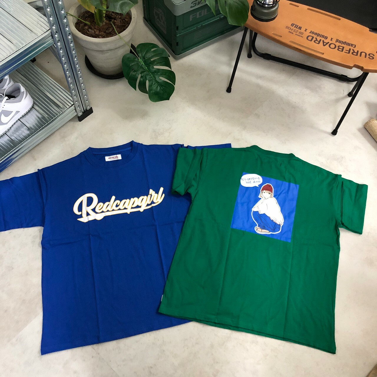 Red Cap Girl 跳色大logo圖案印花短Tee 22539