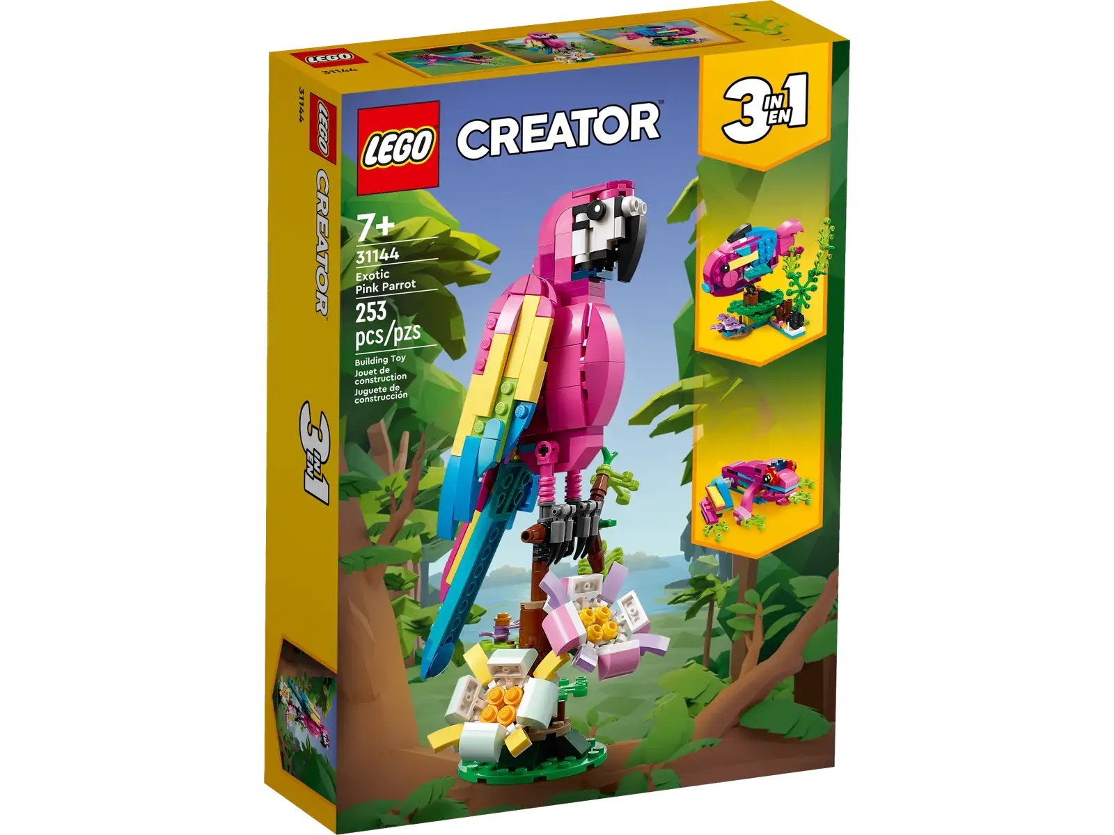 [飛米樂高積木專賣店] LEGO 31144 Creator 3in 1-異國粉紅鸚鵡