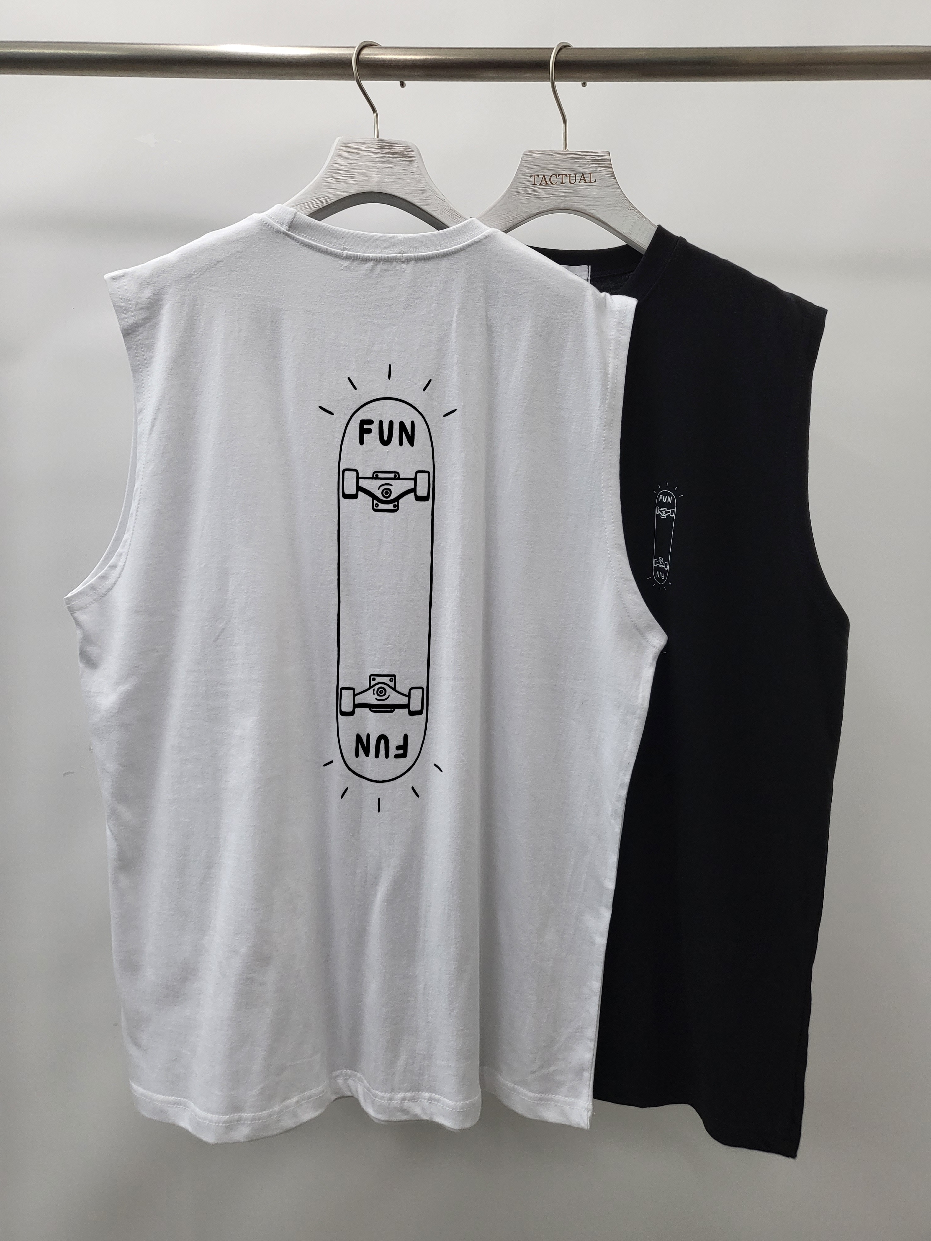 滑板圖案背心 V976