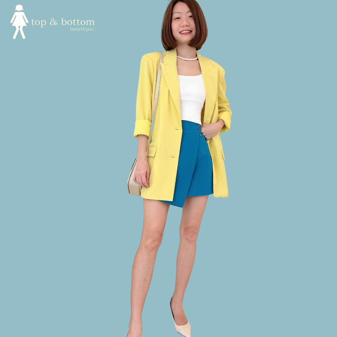 SOLID L/SLEEVE OVERSIZE BLAZER