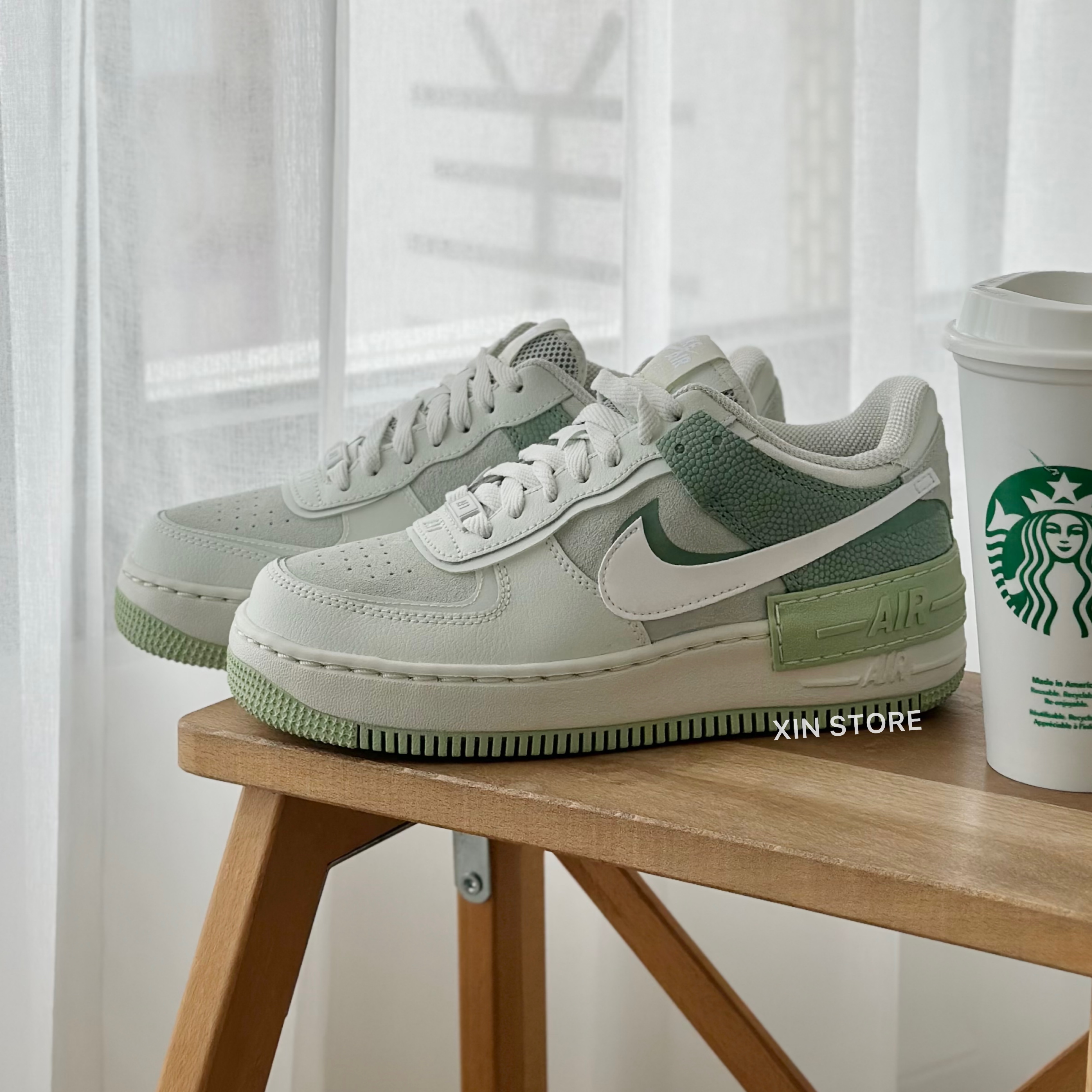 Nike W Air Force 1 Shadow 雙勾拼接麂皮亮面勾反光撞色哈密瓜