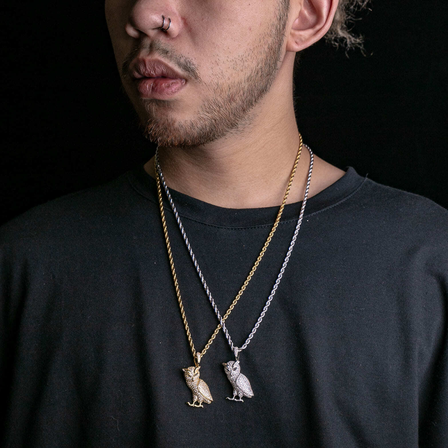 滿鑲貓頭鷹墜飾