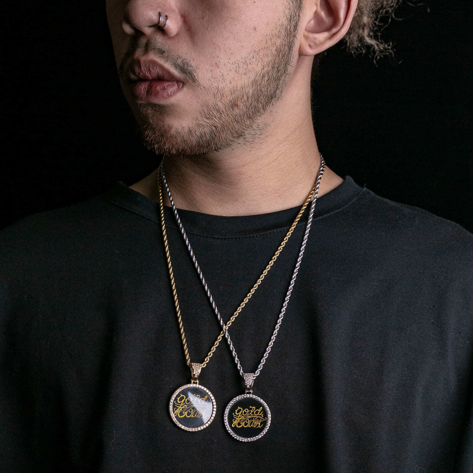 客製化滿鑲硬幣照片墜飾