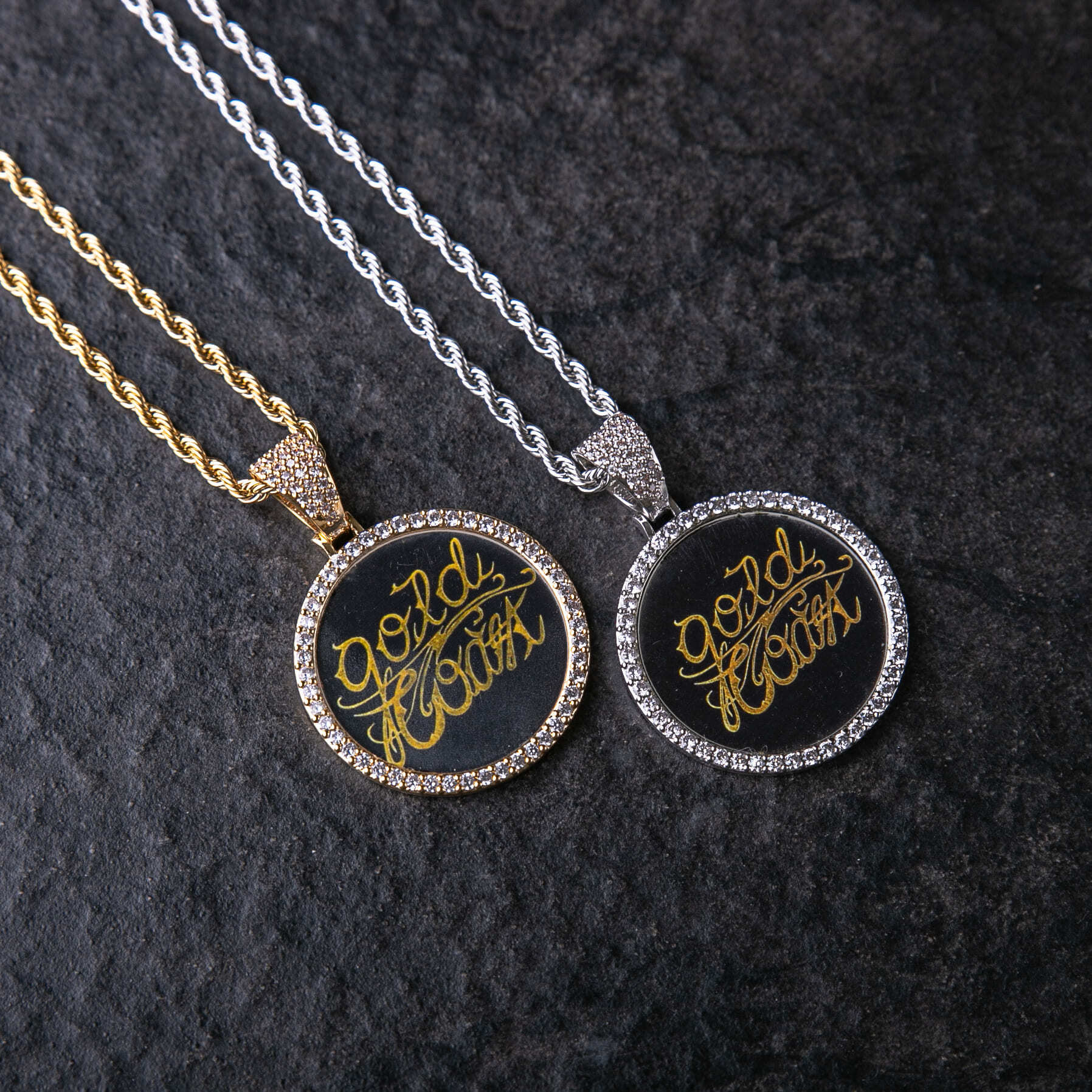 客製化滿鑲硬幣照片墜飾