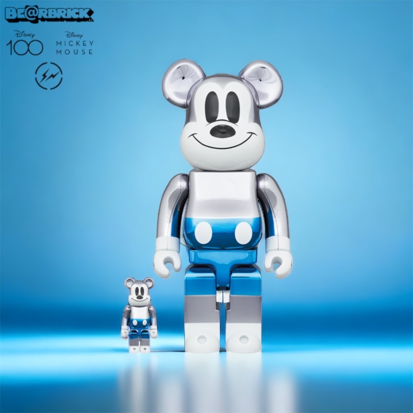 Bearbrick 400% 100% fragmentdesign Mickey Mouse blue