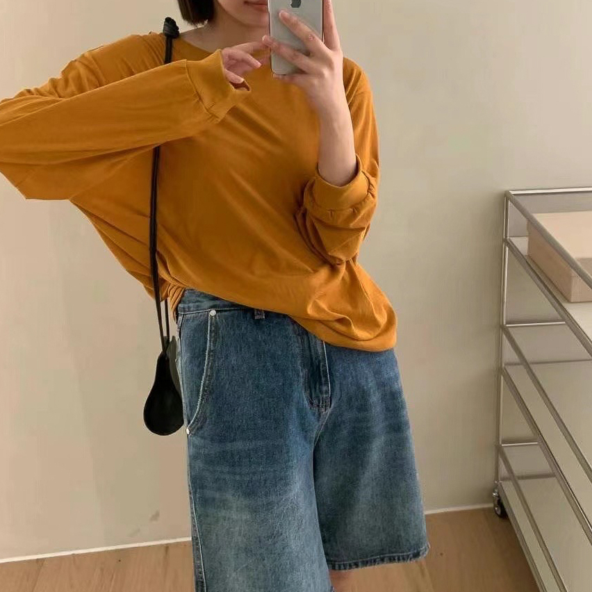 夏日必備透氣防曬長袖T(米/黃)