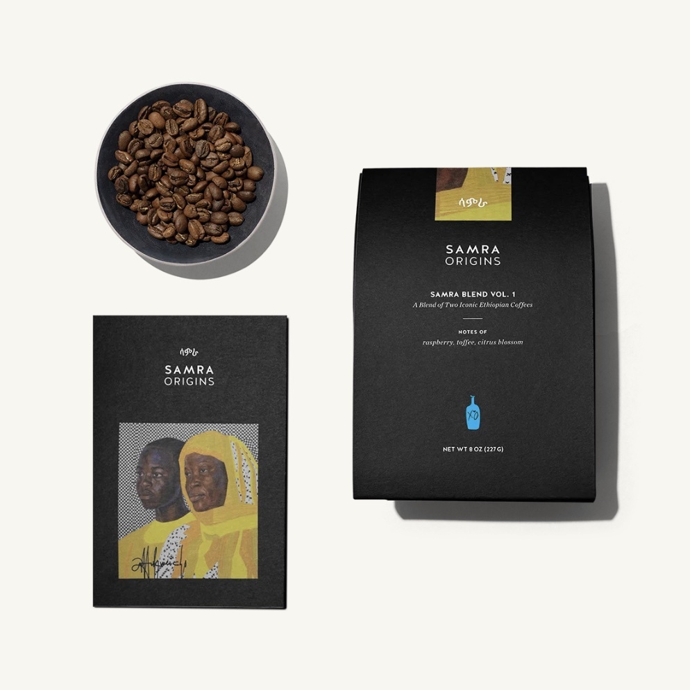 Blue Bottle藍瓶咖啡與歌手The Weeknd聯名推出的Samra Blend Vol.1，喝起來有覆盆子、柑橘和花香氣，屬於輕烘焙