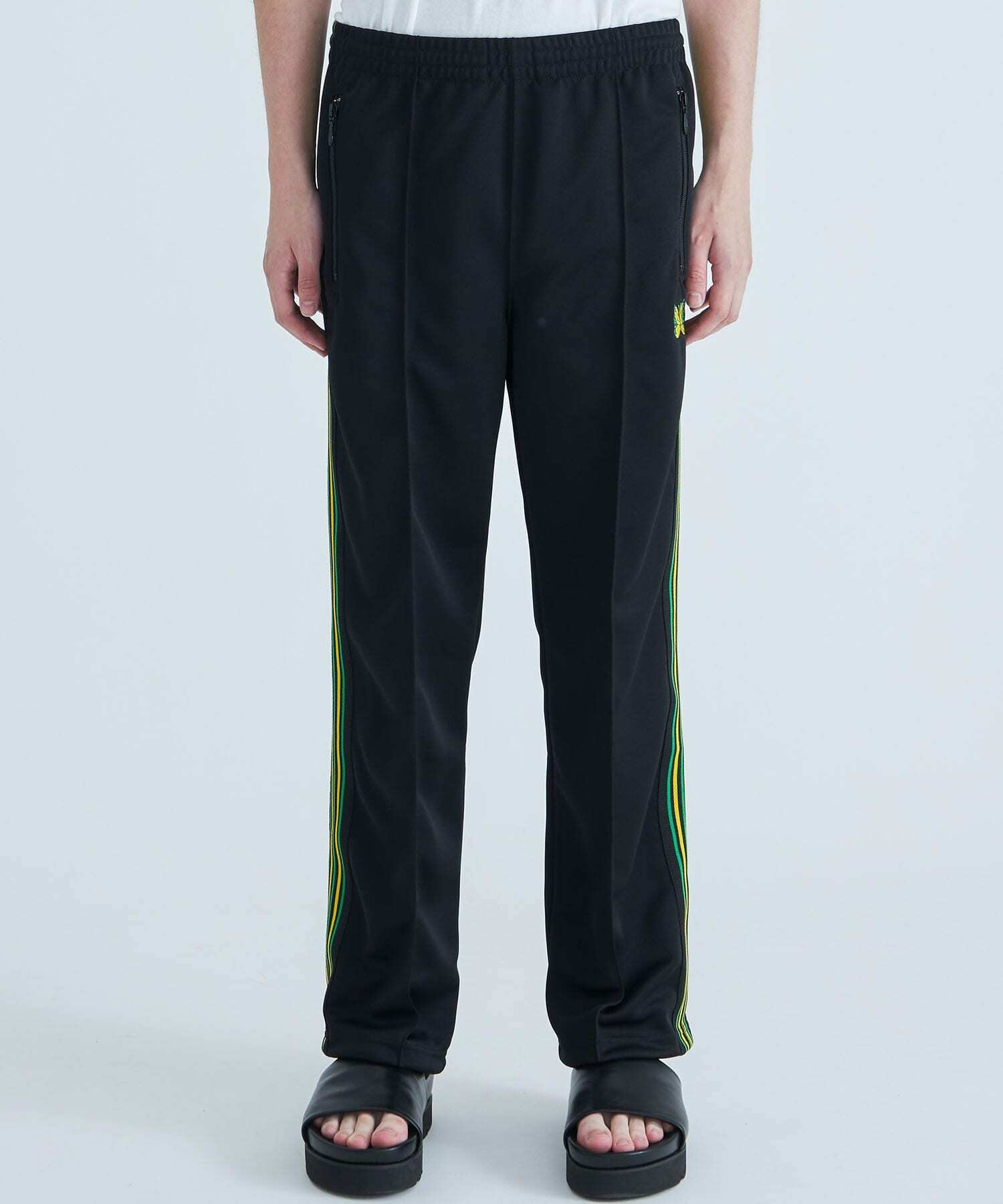 NEEDLES X STUDIOUS 別注TRACK PANTS- 黑綠直筒