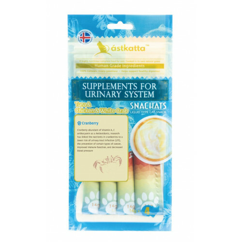Astkatta - 4支裝營養美味醬 (深藍) 吞拿魚＋走地雞肉＋蟹肉泌尿系統友善配方 Tuna + Chicken + White Crab Snackats 14gx4