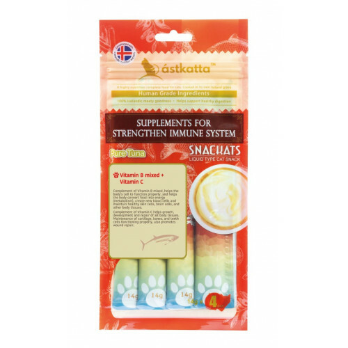 Astkatta - 4支裝營養美味醬 (深紅) 吞拿魚強化免疫力配方 Pure Tuna Snackats 14gx4