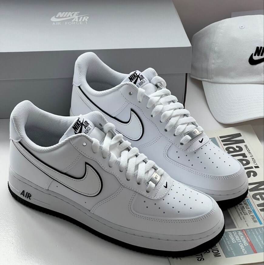 Nike Air Force 1 Low 黑白 白熊貓 滾邊 牛皮 男鞋 DV0788-103