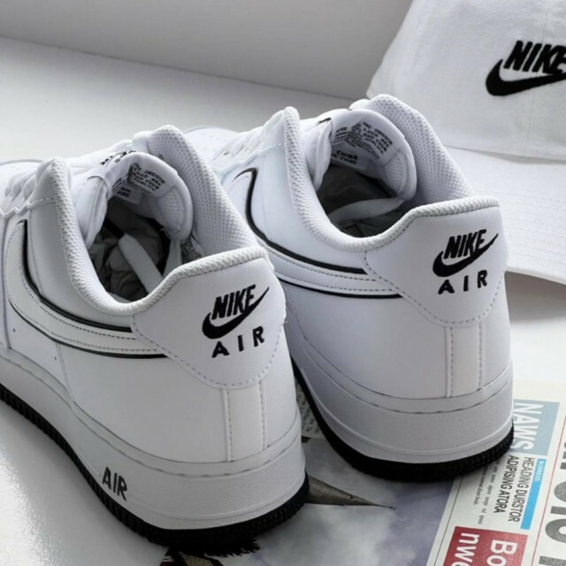 Nike Air Force 1 Low 黑白 白熊貓 滾邊 牛皮 男鞋 DV0788-103