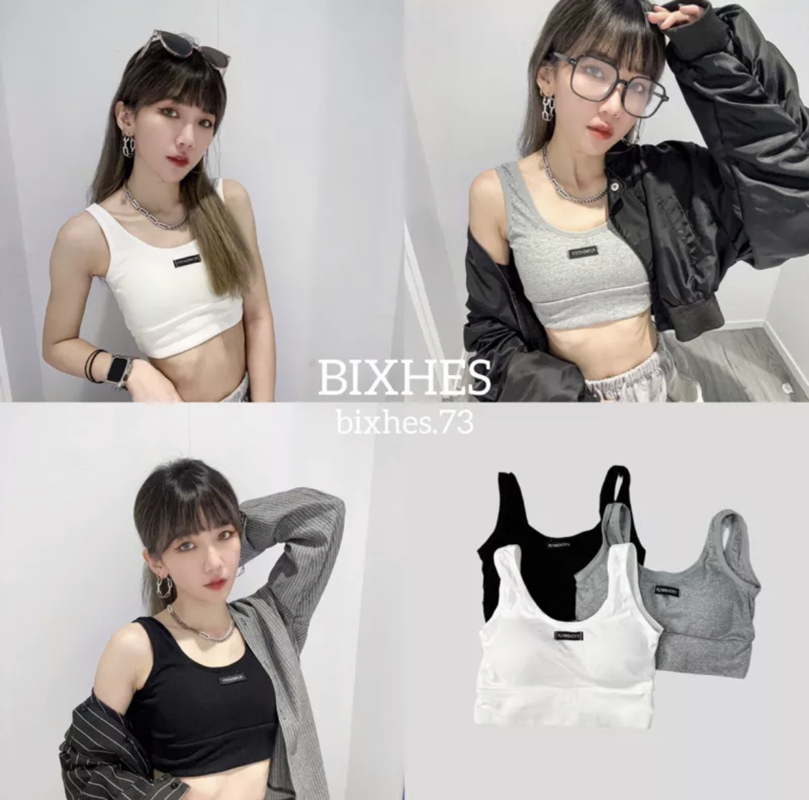 黑標帶墊運動背心(C00016)