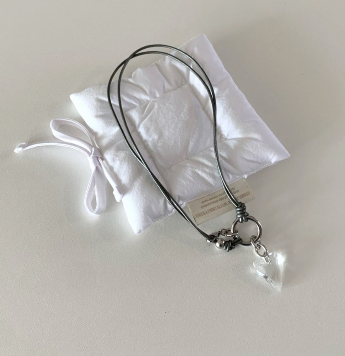 KR Y2K CLEAR HEART necklace