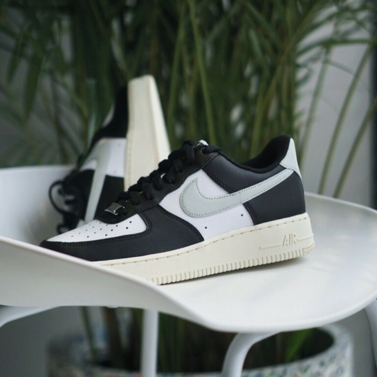 Nike Air Force 1 Low 椰奶熊貓 黑白灰勾 皮革 復古 男女鞋 FQ6848-101