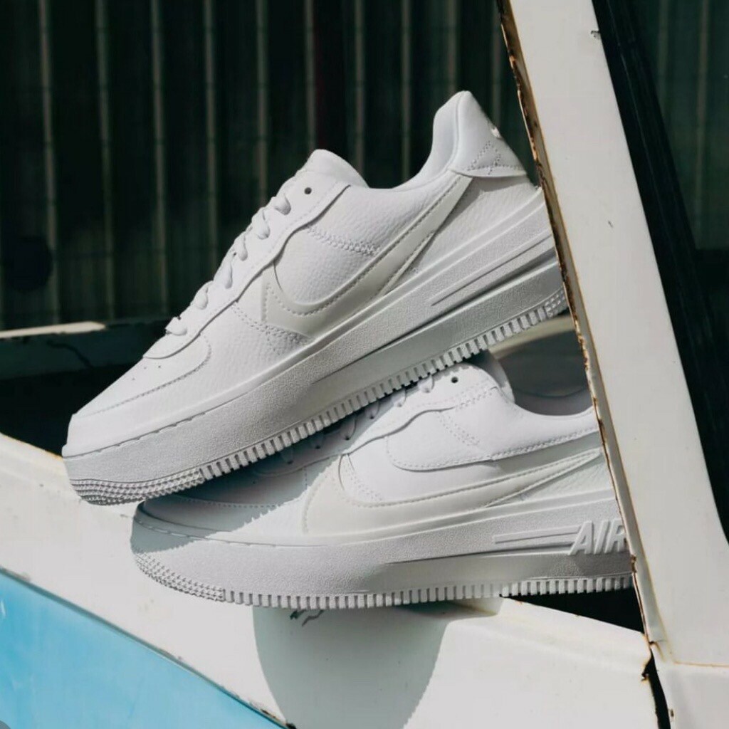 Nike Air Force 1 Low PLT.AF.ORM "Triple White" 純白 解構 休閒 厚底 增高 女鞋