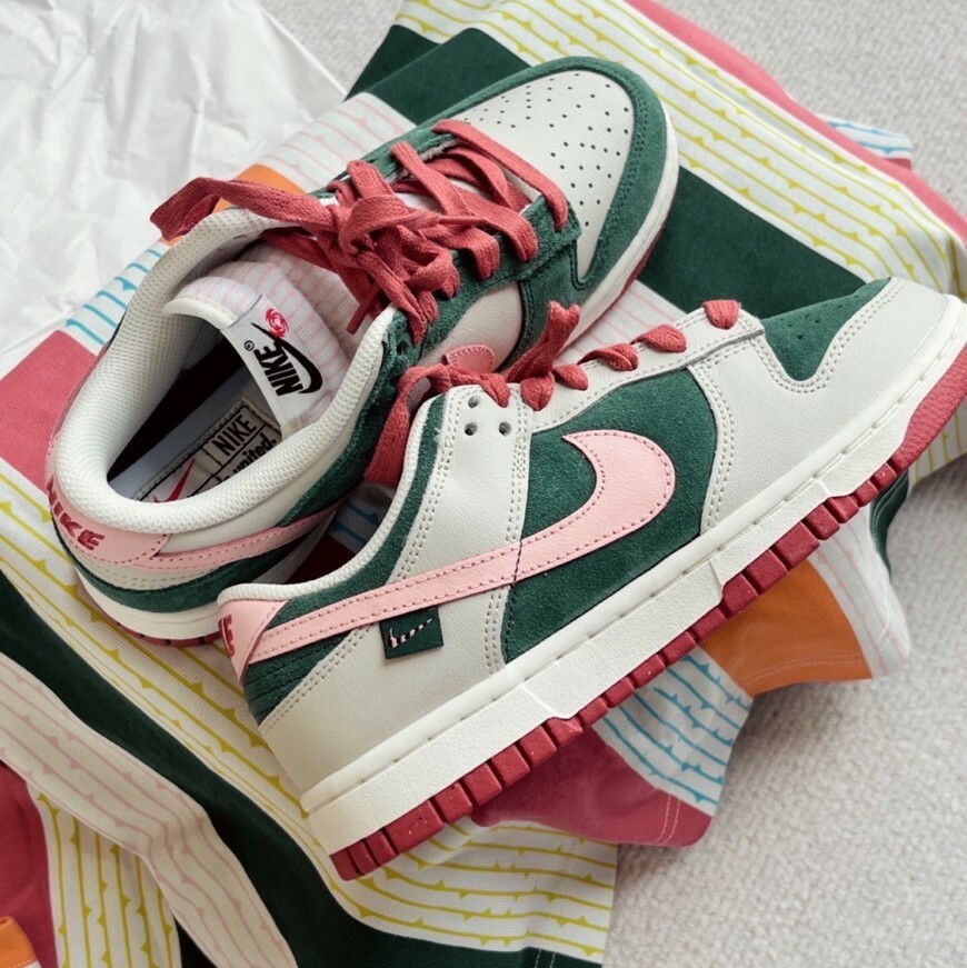 <快速出貨>Nike Dunk Low 綠 米白 粉 西瓜 鴛鴦 麂皮 板鞋 女鞋