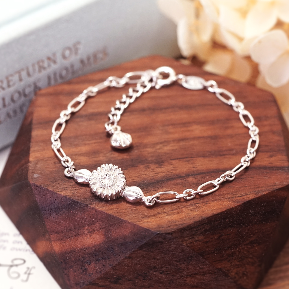 向日葵 獅子座星座花 925純銀手鍊