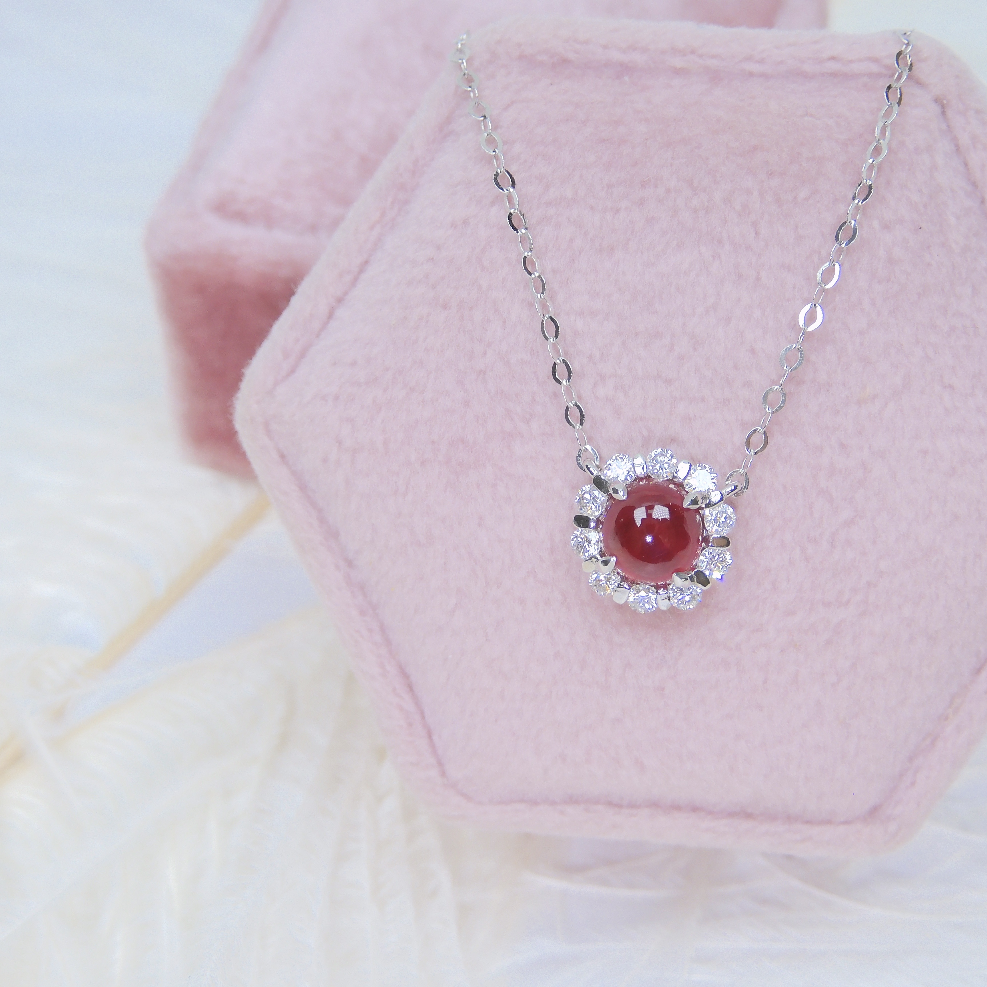 18K金 1ct 紅寶石項鏈