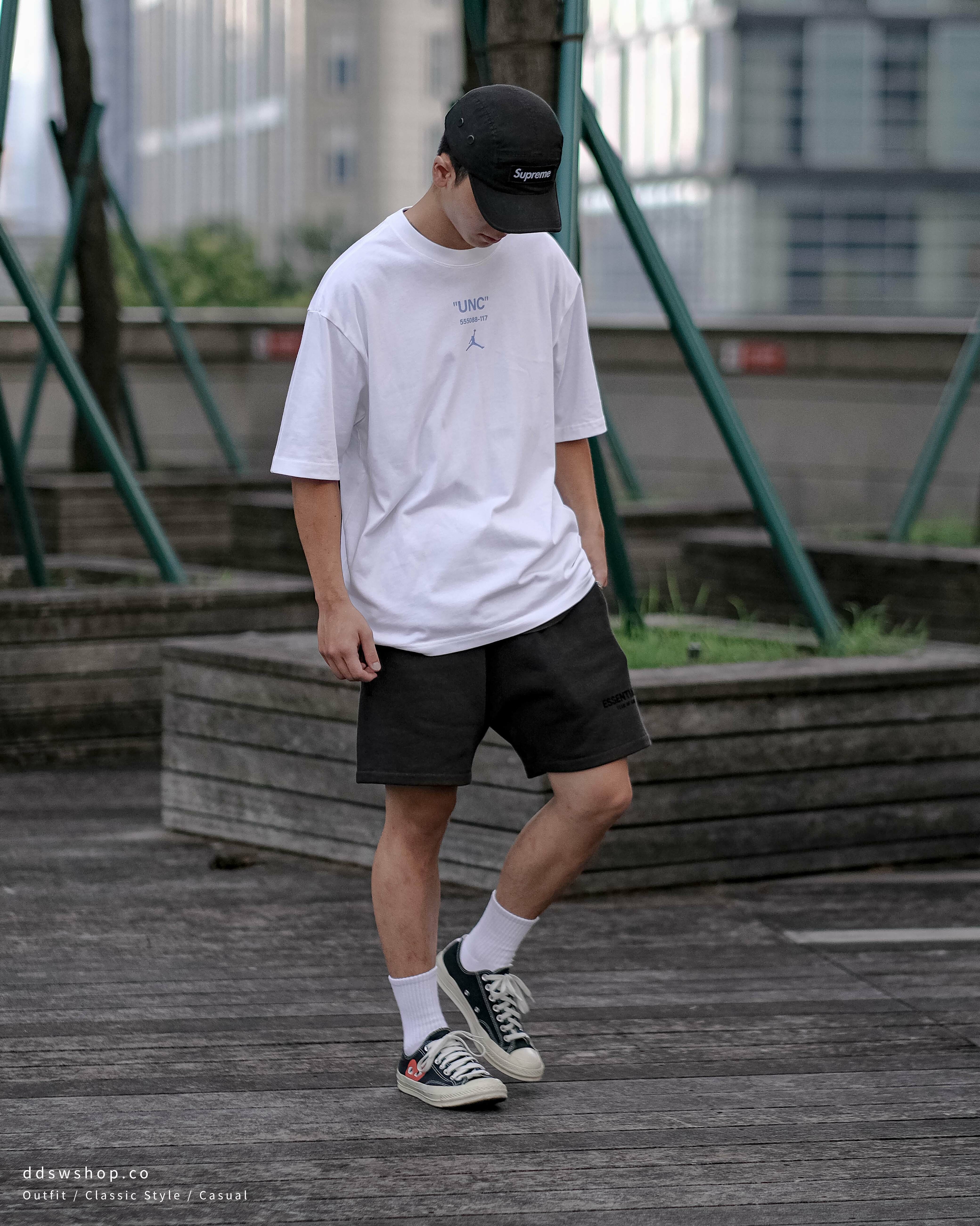 Nike Air Jordan Tee 短袖 水藍色UNC Logo短踢 白色 DM3545-100