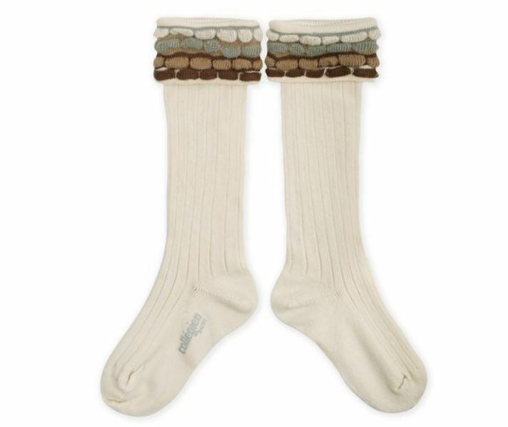 COLLEGIEN 反褶針織長襪Steph -Doux Agneaux米白
